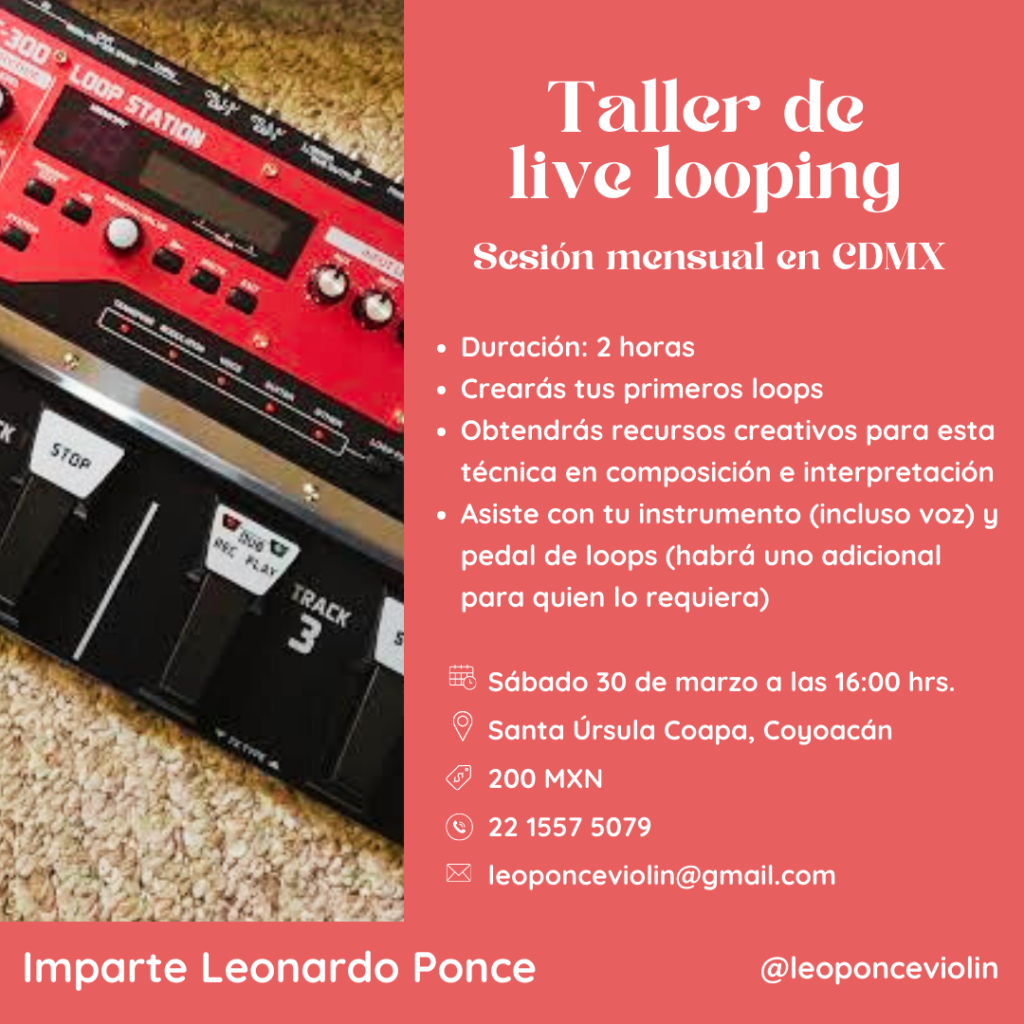 Taller de live looping impartido por Leonardo Ponce en 2024