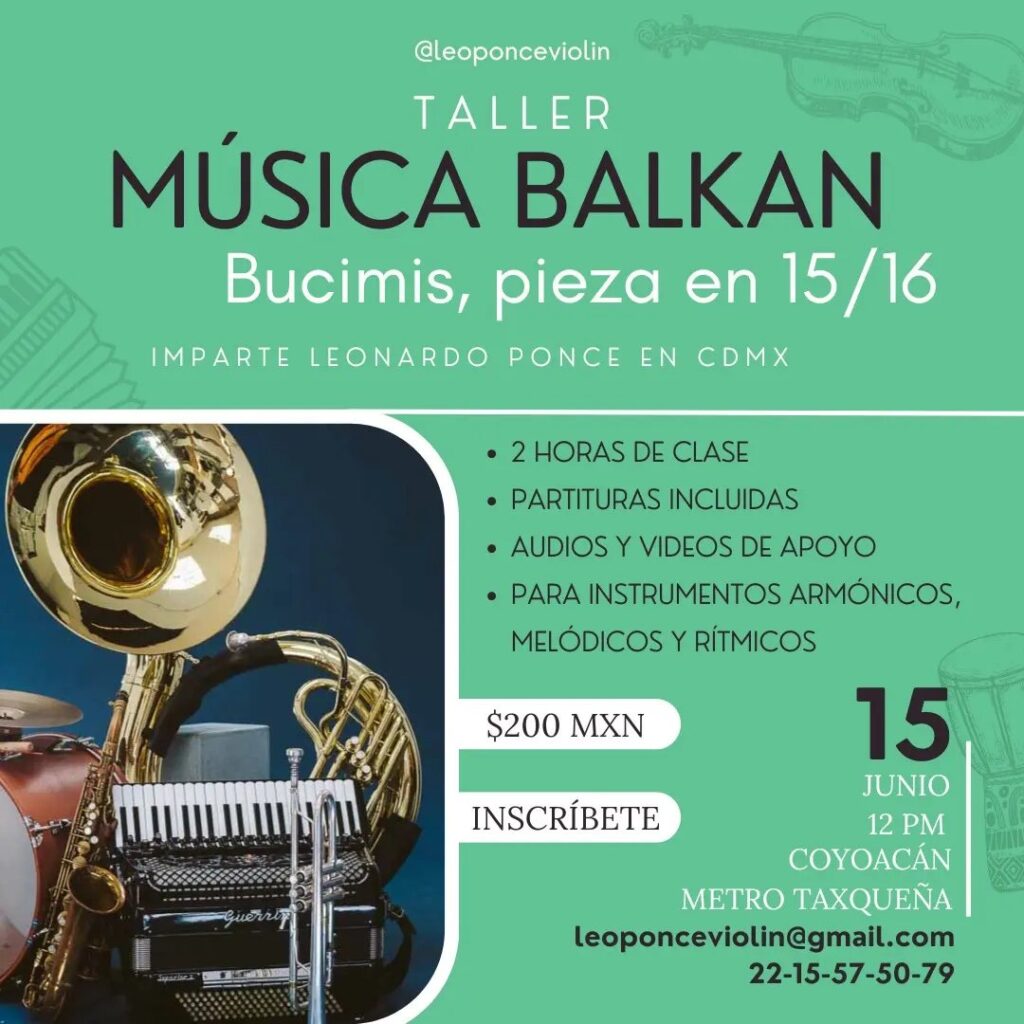 Taller de música Balkan, gitana, bucimis