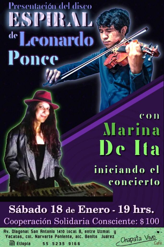 Leonardo Ponce y Marina de Ita en Chapata Vive Café